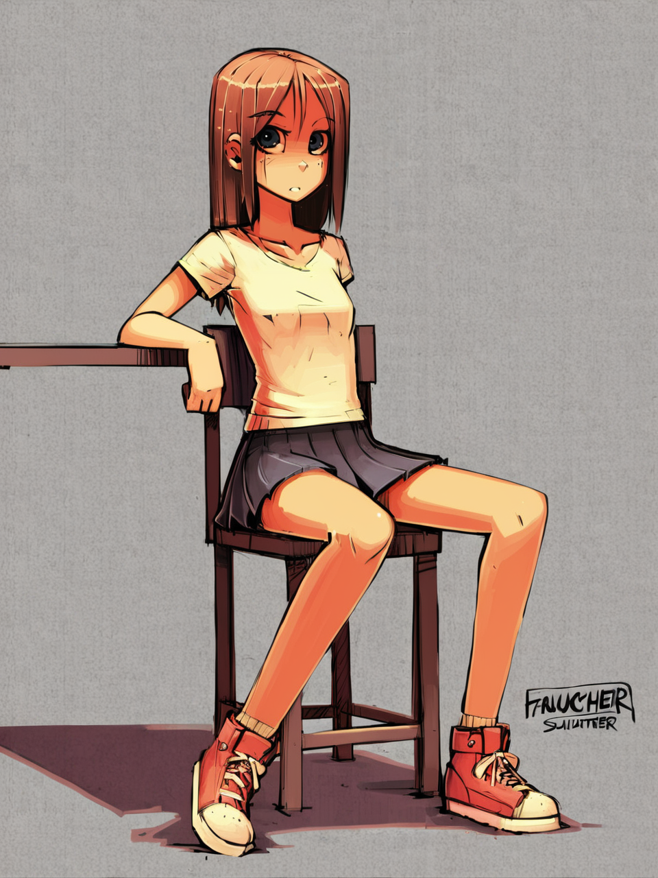 3970799286-(art by faustsketcher_1.3), 1girl, scullery, sitting, shorts under skirt,.png